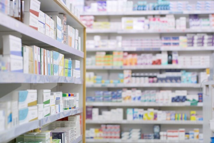 photo of a pharmacy shelves